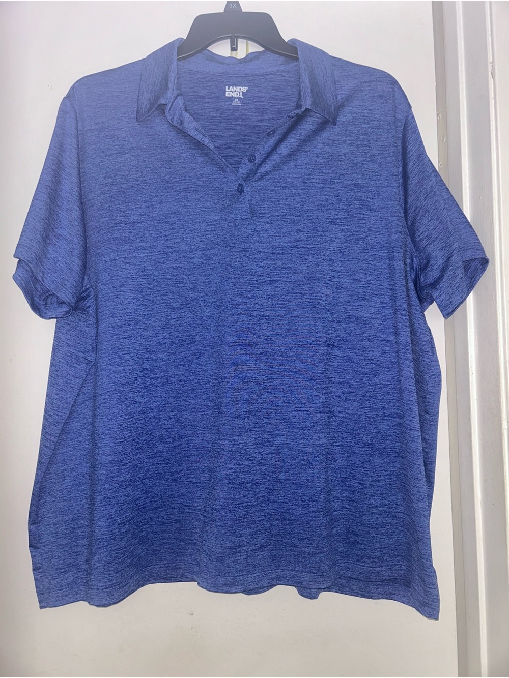 Lands' End Men's Heathered Royal Blue Polo 3X